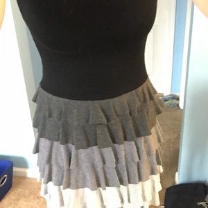 Black/grey ruffle dress